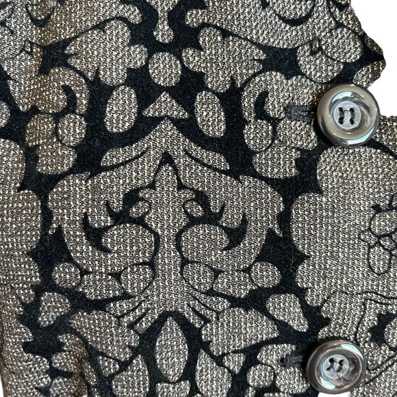 Evan Picone Jacket Blazer Women's Size 12 Brown Textured Floral Embossed Velvet - Picture 6 of 14